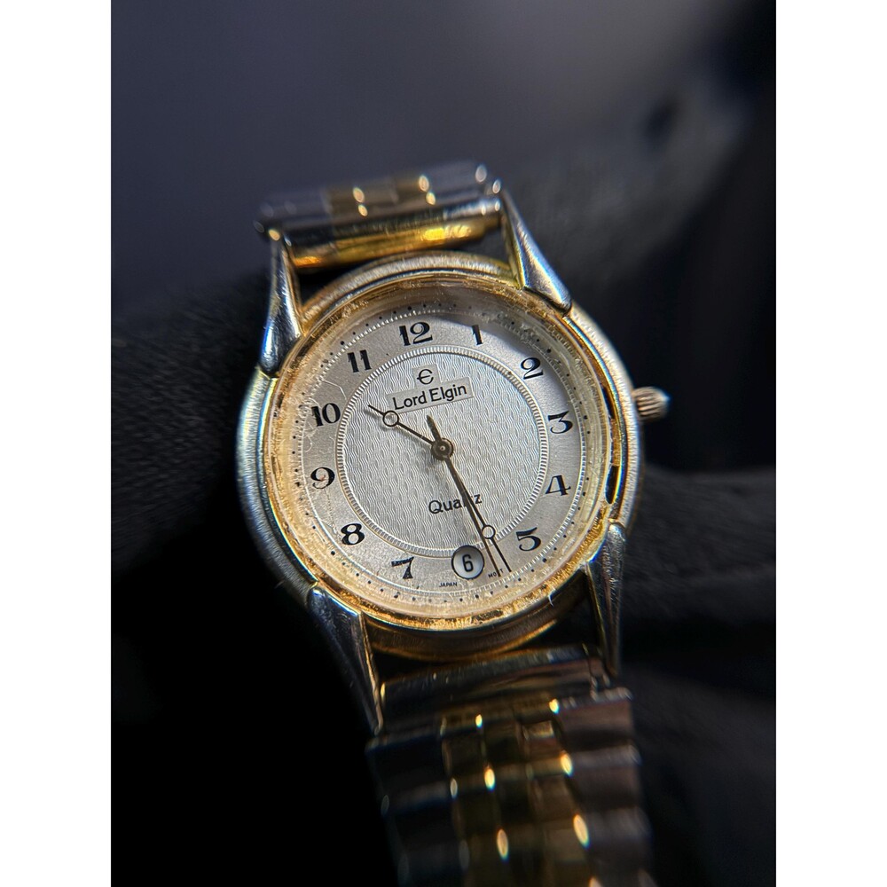 Lord Elgin Quartz Watch Two Tone Stretch Band LC006 Stainless Back